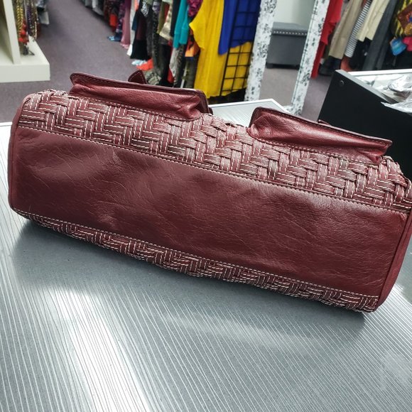 Elliott Lucca Women's Burgundy Leather Handbag - Gently Used As IS - Picture 7 of 9